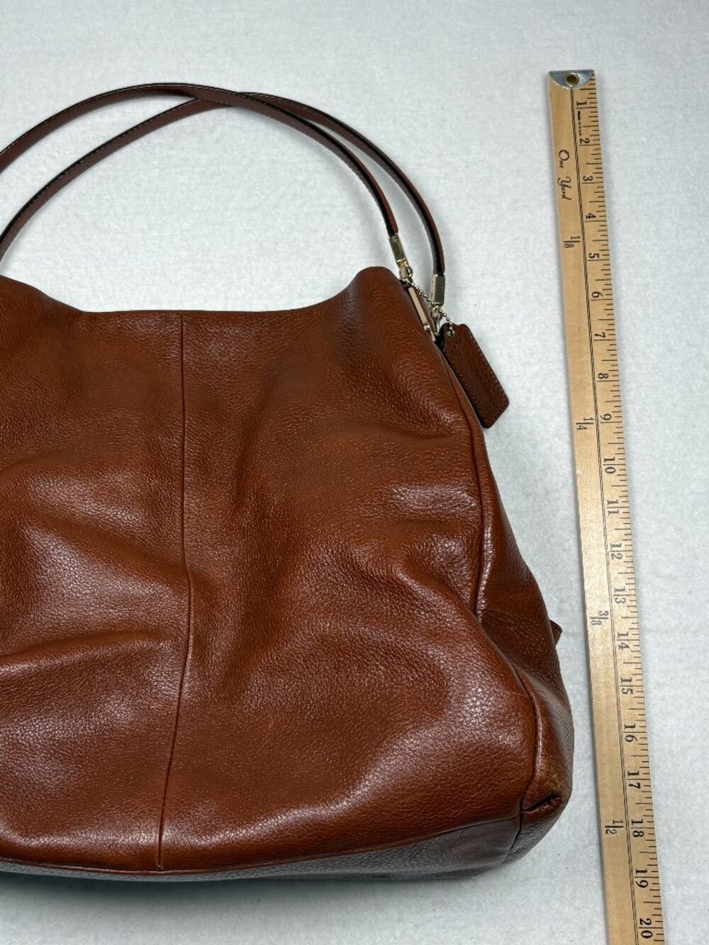 COACH Chestnut Leather Madison Phoebe Triple Compartment Shoulder Hobo Chic Bag - Picture 8 of 14